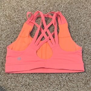 lululemon athletica Vibrant Pink and Orange Strappy Bra